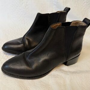 Black Leather Madewell Booties Womens Size 8